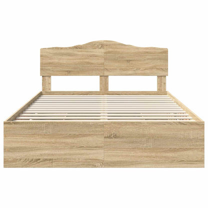 vidaXL Bed Frame with Drawer Sonoma Oak 160 x 200 cm Engineer Wood