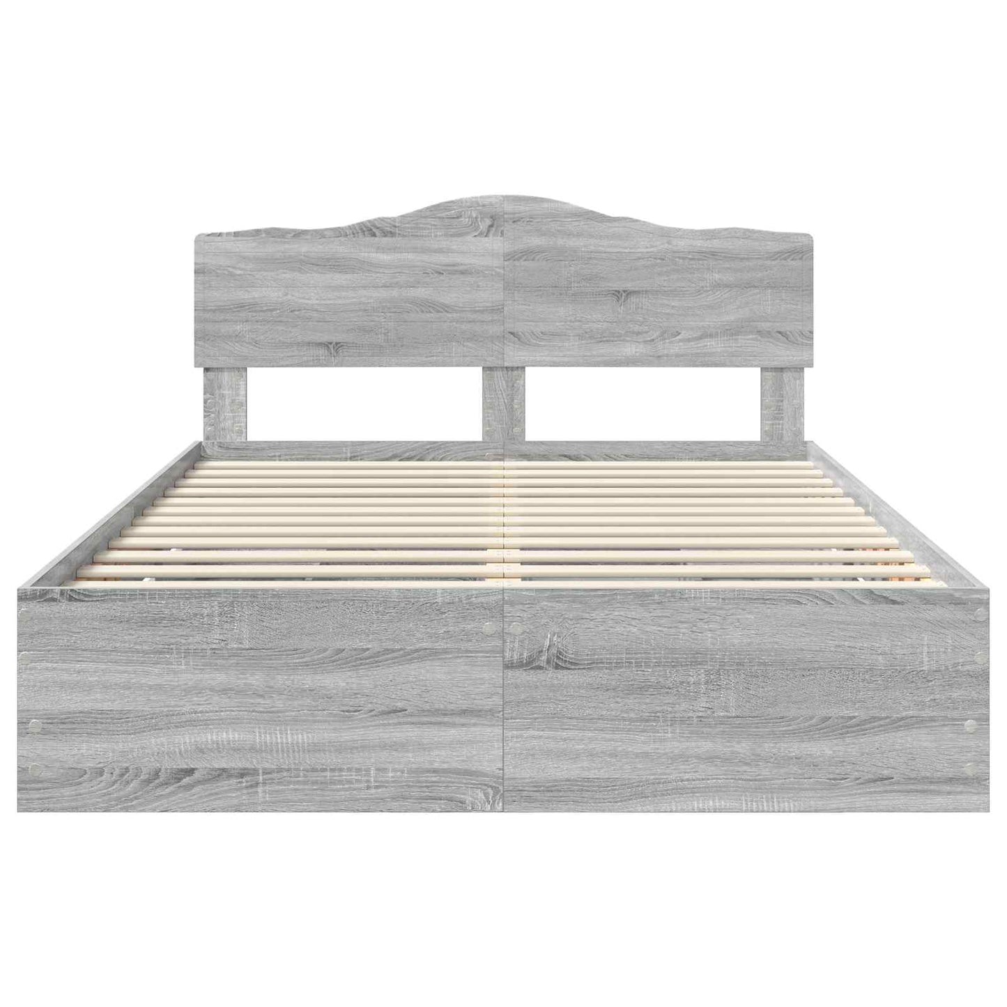 vidaXL Bed Frame with Drawer Grey Sonoma 160 x 200 cm Engineer Wood