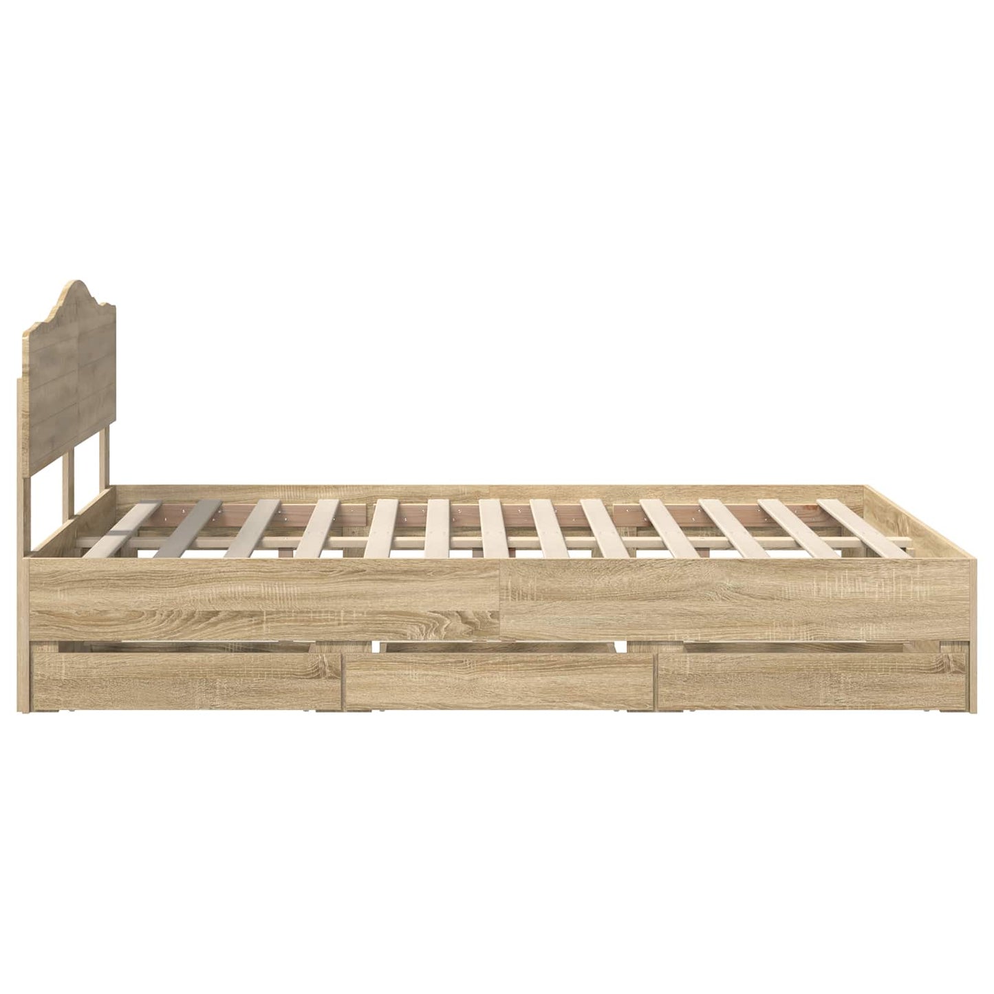 vidaXL Bed Frame with Drawer Sonoma Oak 150 x 200 cm Engineer Wood