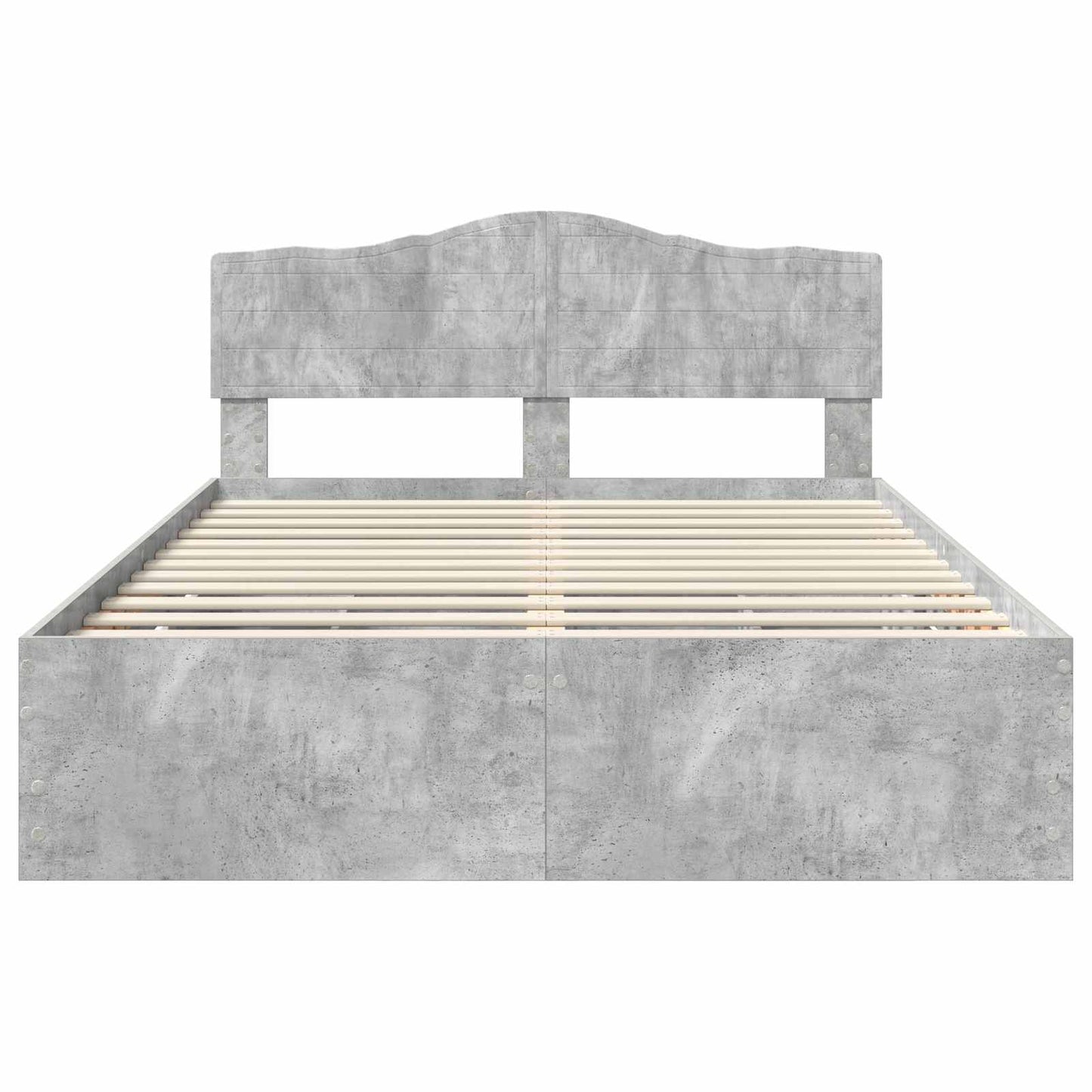 vidaXL Bed Frame with Drawer Concrete Grey 140 x 200 cm Engineer Wood