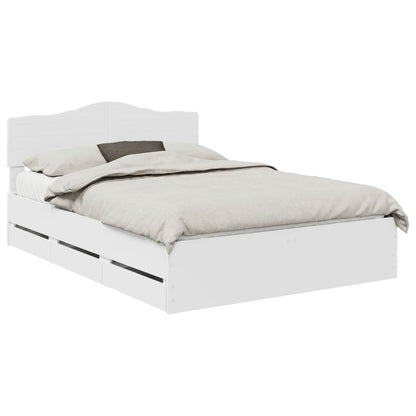 vidaXL Bed Frame with Drawer White 140 x 190 cm Engineer Wood
