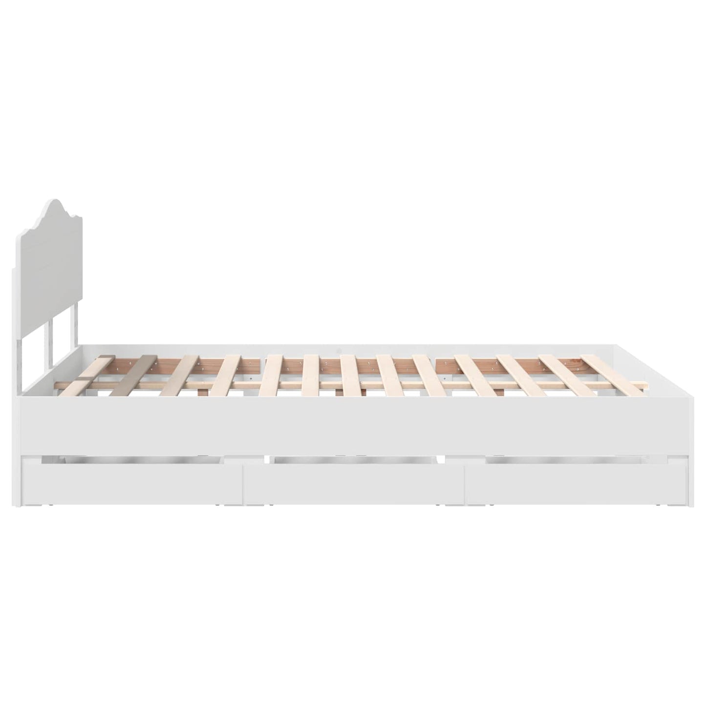 vidaXL Bed Frame with Drawer White 140 x 190 cm Engineer Wood