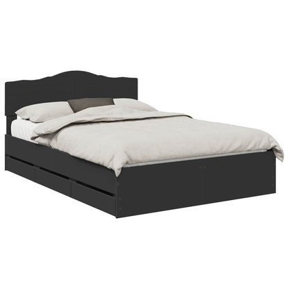 vidaXL Bed Frame with Drawer Black 140 x 190 cm Engineer Wood
