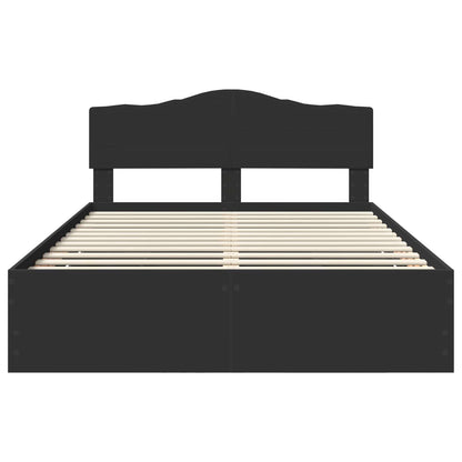 vidaXL Bed Frame with Drawer Black 140 x 190 cm Engineer Wood