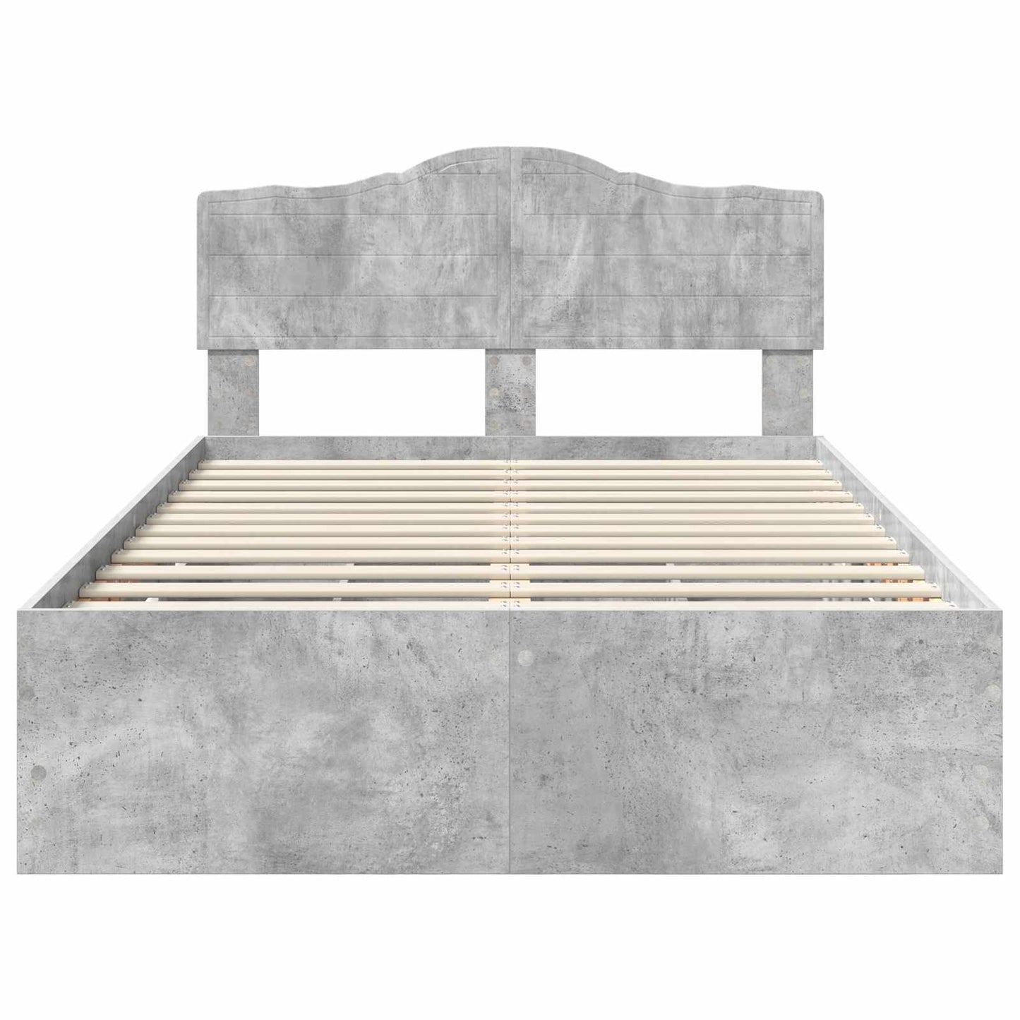 vidaXL Bed Frame with Drawer Concrete Grey 135 x 190 cm Engineer Wood