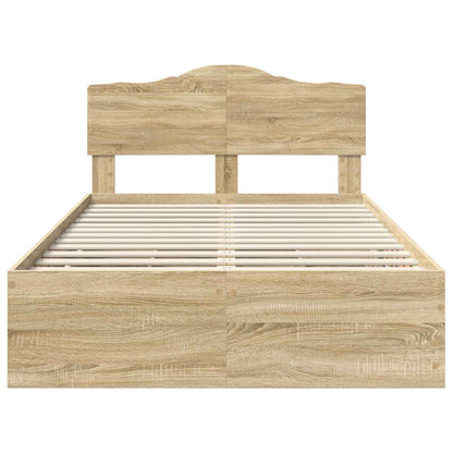 vidaXL Bed Frame with Drawer Sonoma Oak 120 x 200 cm Engineer Wood