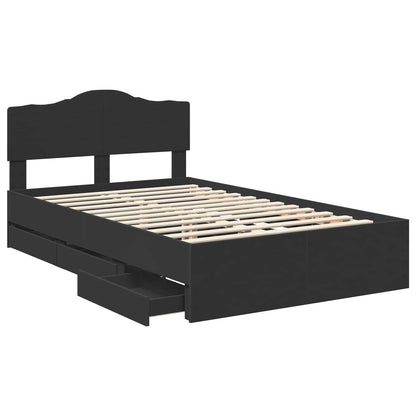 vidaXL Bed Frame with Drawer Black 120 x 190 cm Engineer Wood