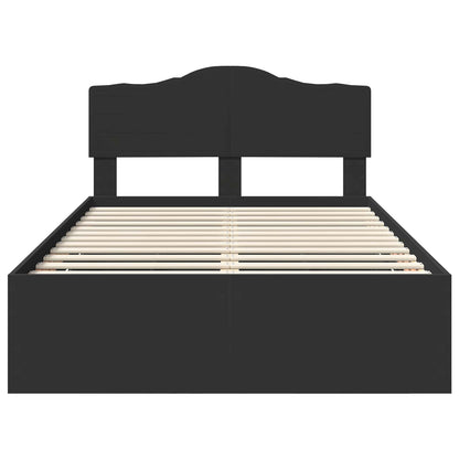 vidaXL Bed Frame with Drawer Black 120 x 190 cm Engineer Wood