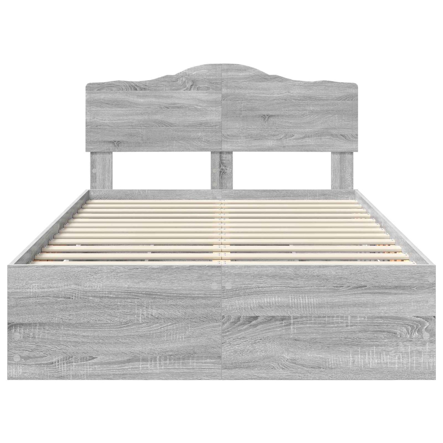 vidaXL Bed Frame with Drawer Grey Sonoma 120 x 190 cm Engineer Wood