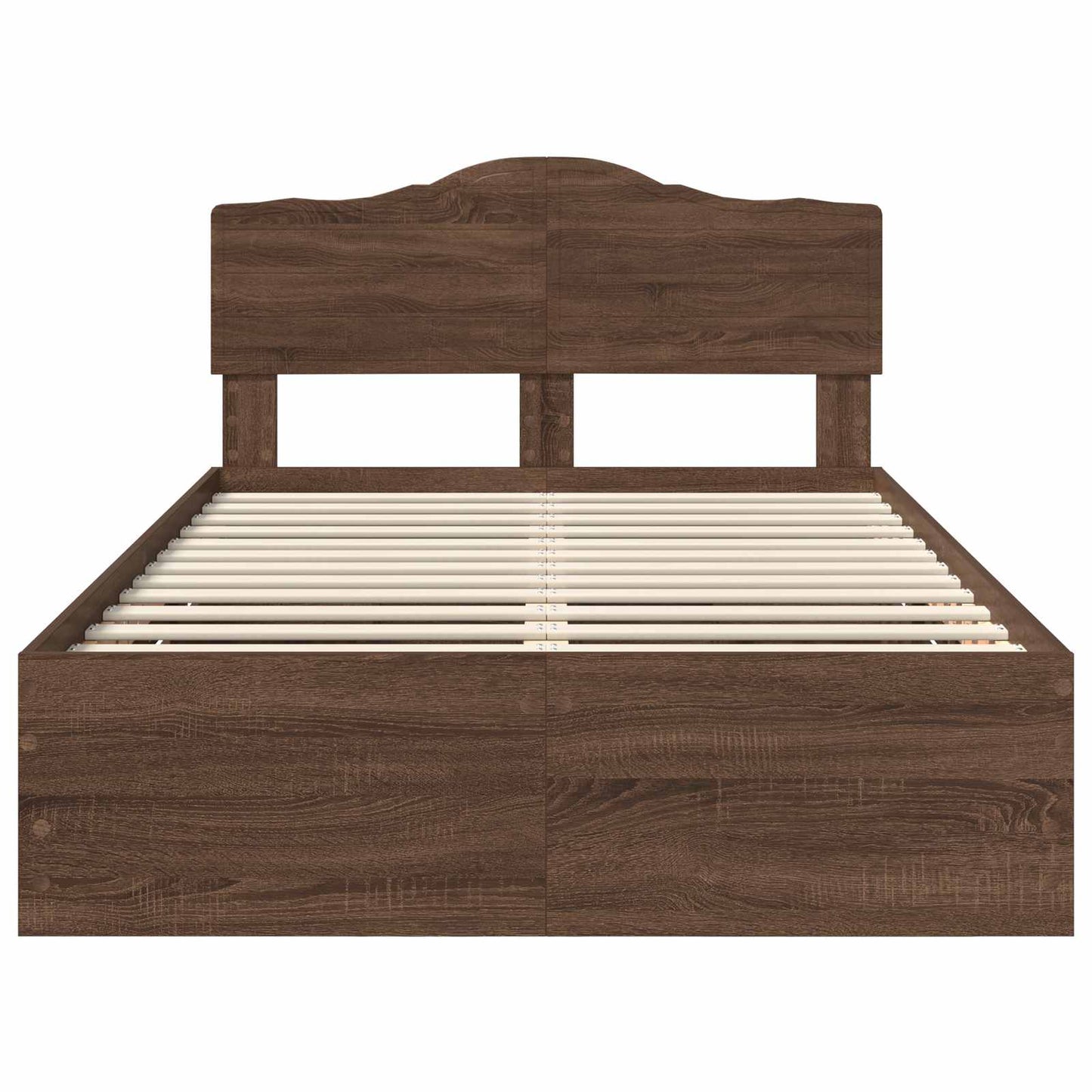 vidaXL Bed Frame with Drawer Brown Oak 120 x 190 cm Engineer Wood