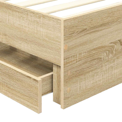 vidaXL Bed Frame with Drawer Sonoma Oak 100 x 200 cm Engineer Wood