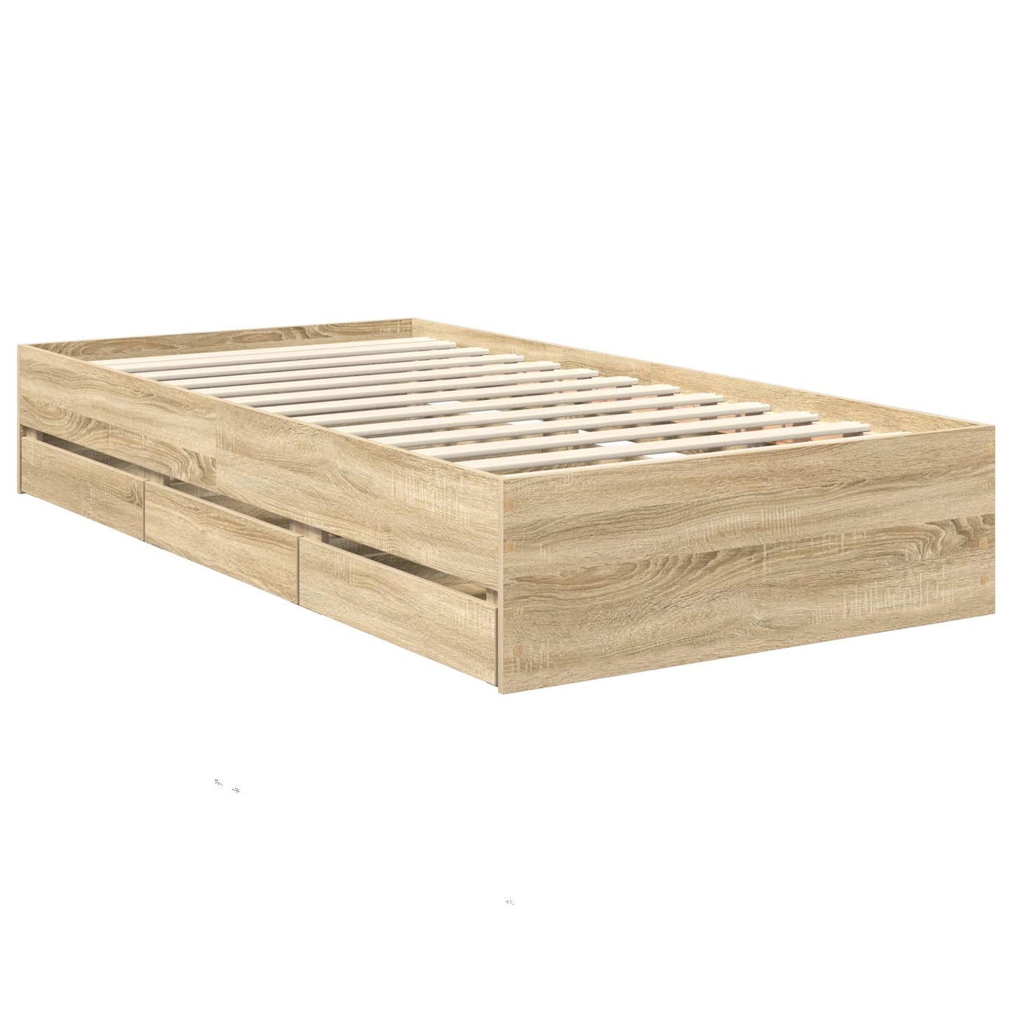vidaXL Bed Frame with Drawer Sonoma Oak 100 x 200 cm Engineer Wood