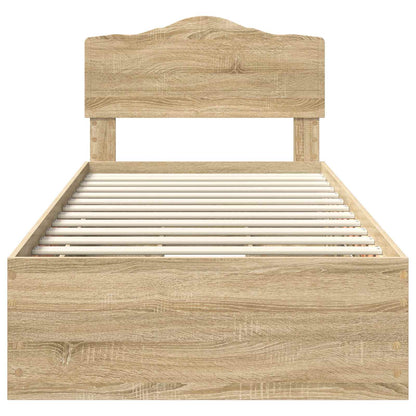 vidaXL Bed Frame with Drawer Sonoma Oak 100 x 200 cm Engineer Wood