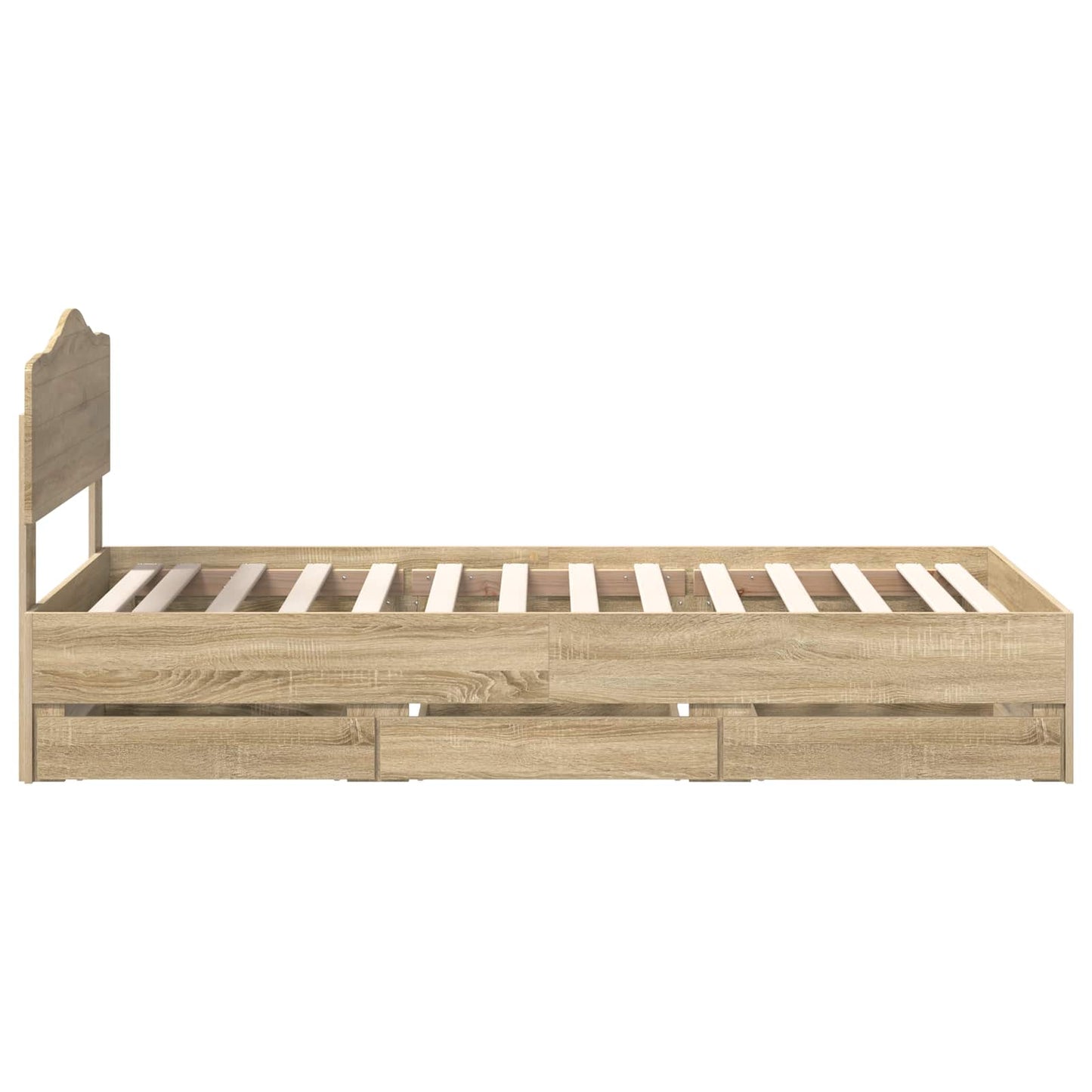 vidaXL Bed Frame with Drawer Sonoma Oak 100 x 200 cm Engineer Wood