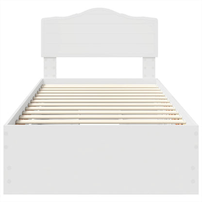 vidaXL Bed Frame with Drawer White 90 x 200 cm Engineer Wood