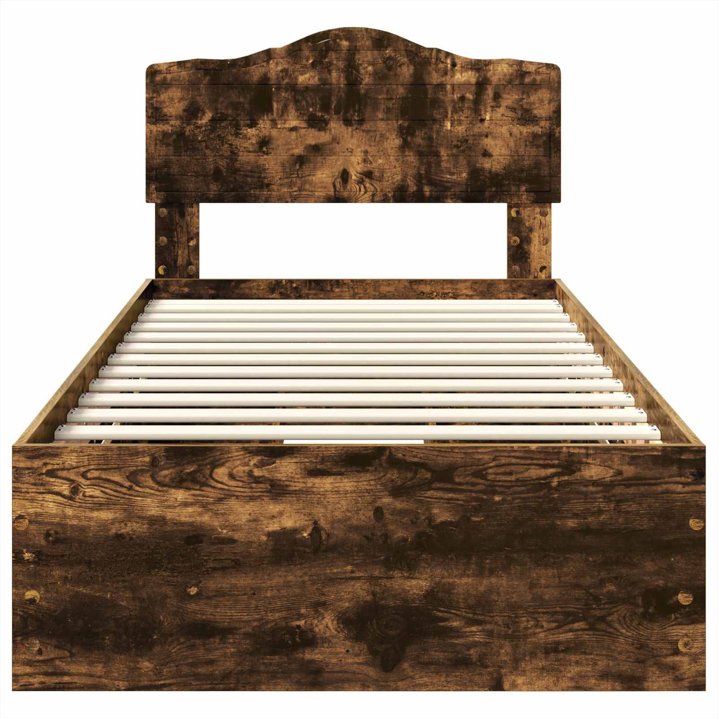 vidaXL Bed Frame with Drawer Smoked Oak 90 x 200 cm Engineer Wood