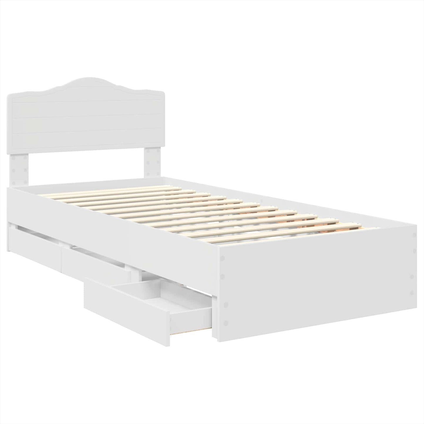 vidaXL Bed Frame with Drawer White 90 x 190 cm Engineer Wood