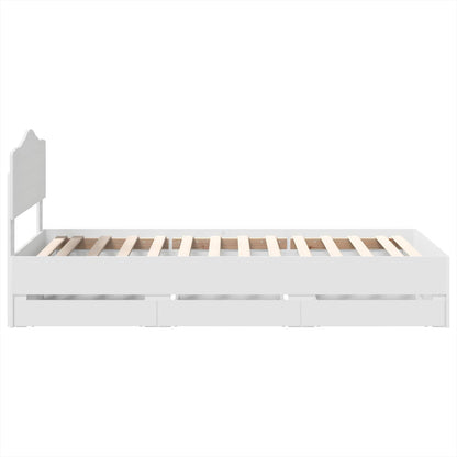 vidaXL Bed Frame with Drawer White 90 x 190 cm Engineer Wood