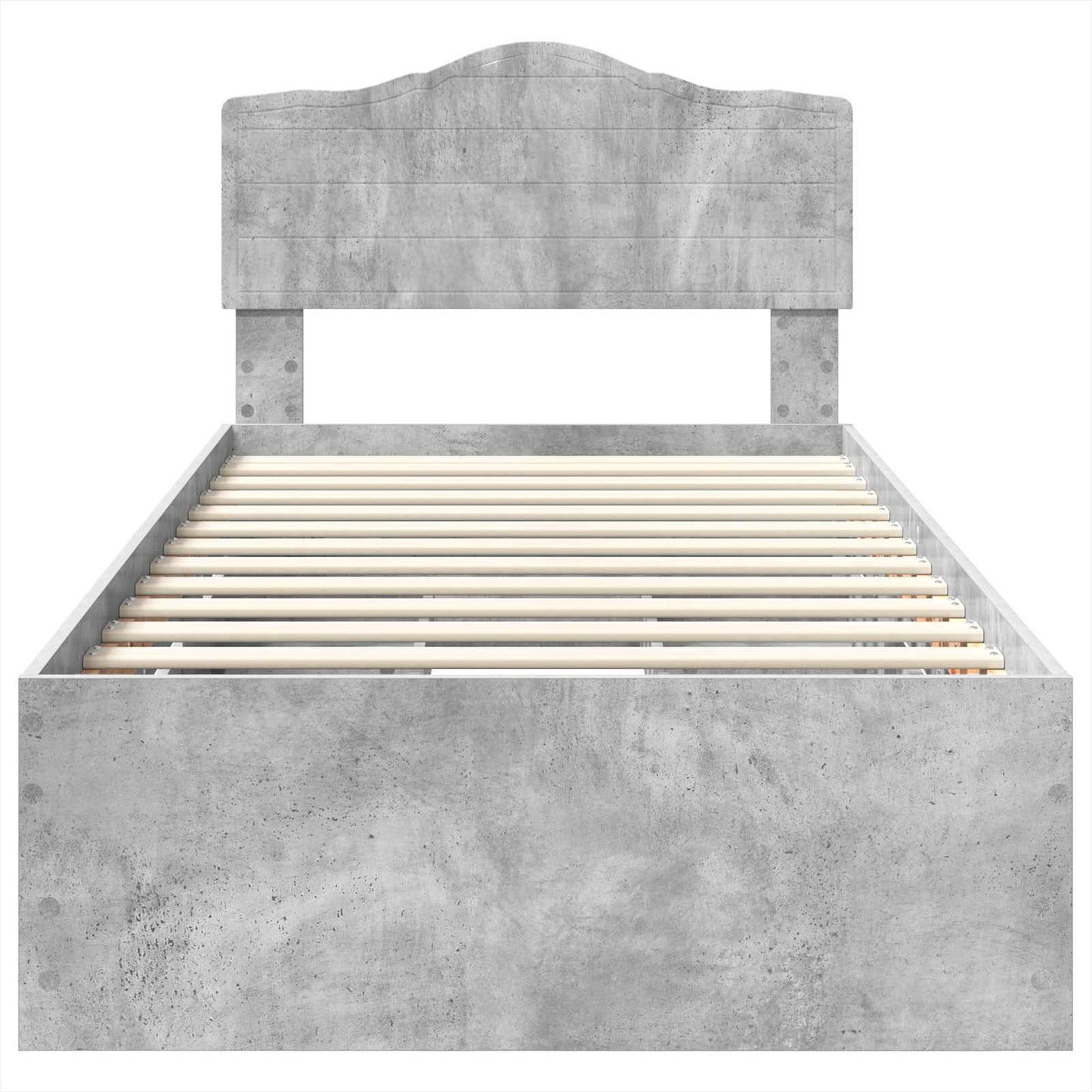 vidaXL Bed Frame with Drawer Concrete Grey 90 x 190 cm Engineer Wood