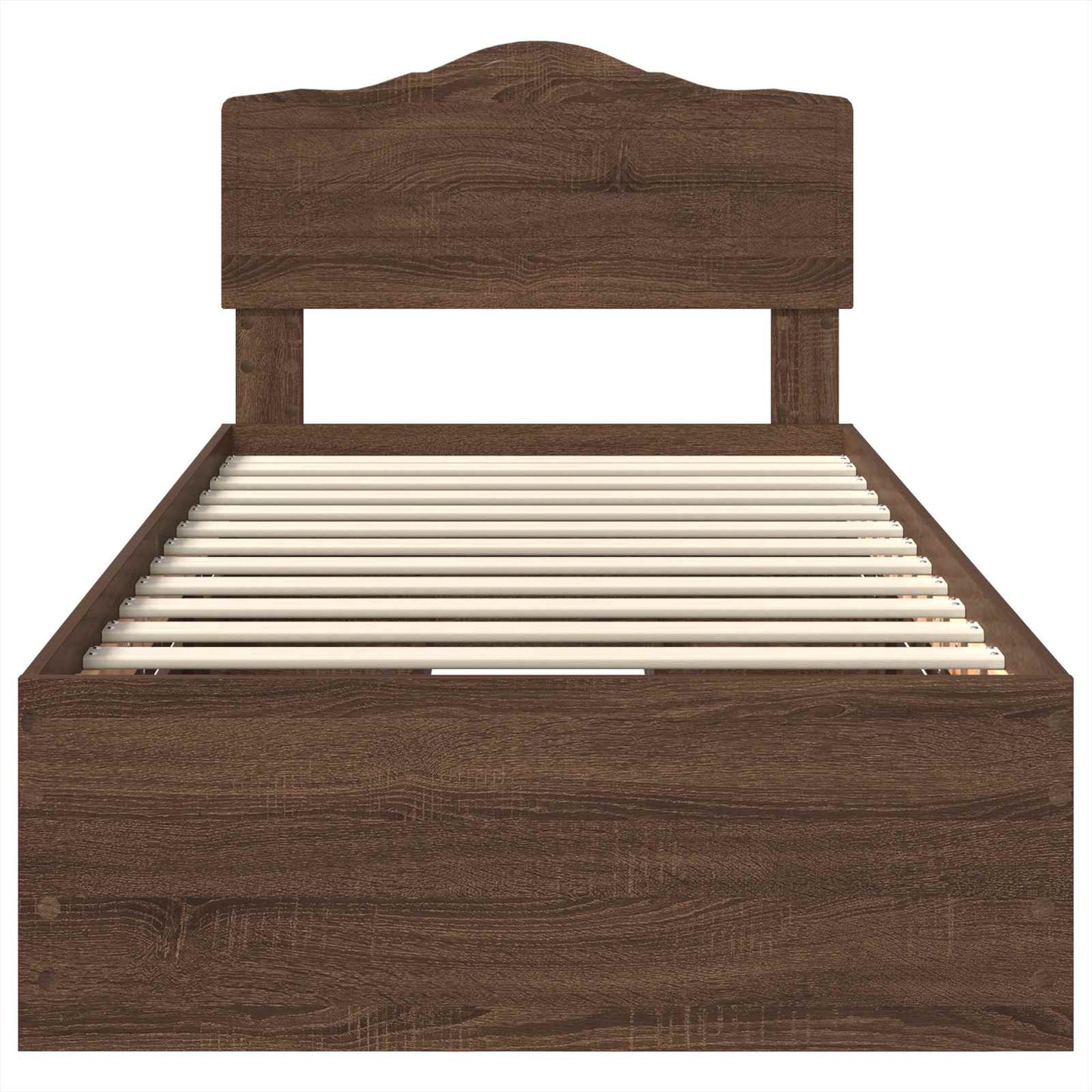 vidaXL Bed Frame with Drawer Brown Oak 90 x 190 cm Engineer Wood