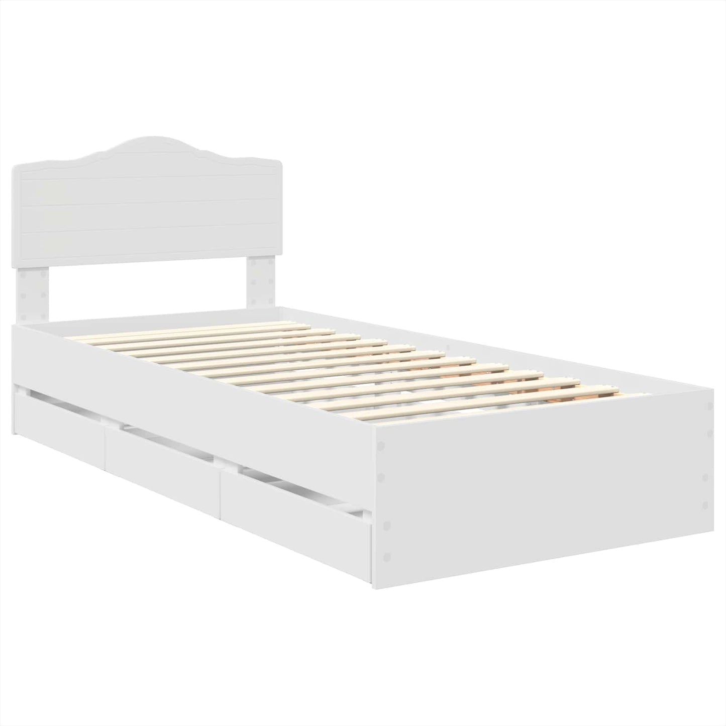 vidaXL Bed Frame with Drawer White 75 x 190 cm Engineer Wood
