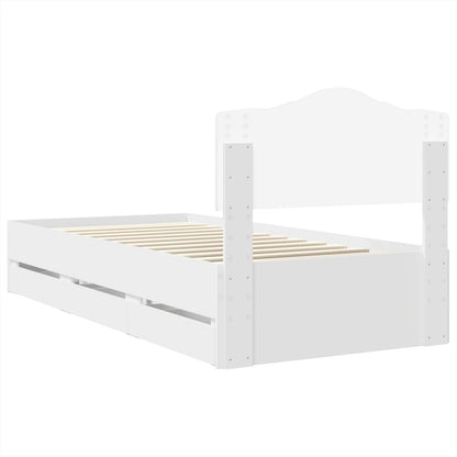 vidaXL Bed Frame with Drawer White 75 x 190 cm Engineer Wood