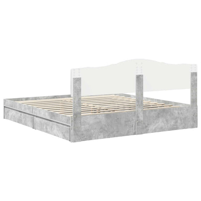vidaXL Storage Bed Concrete Grey 200 x 200 cm Engineered Wood
