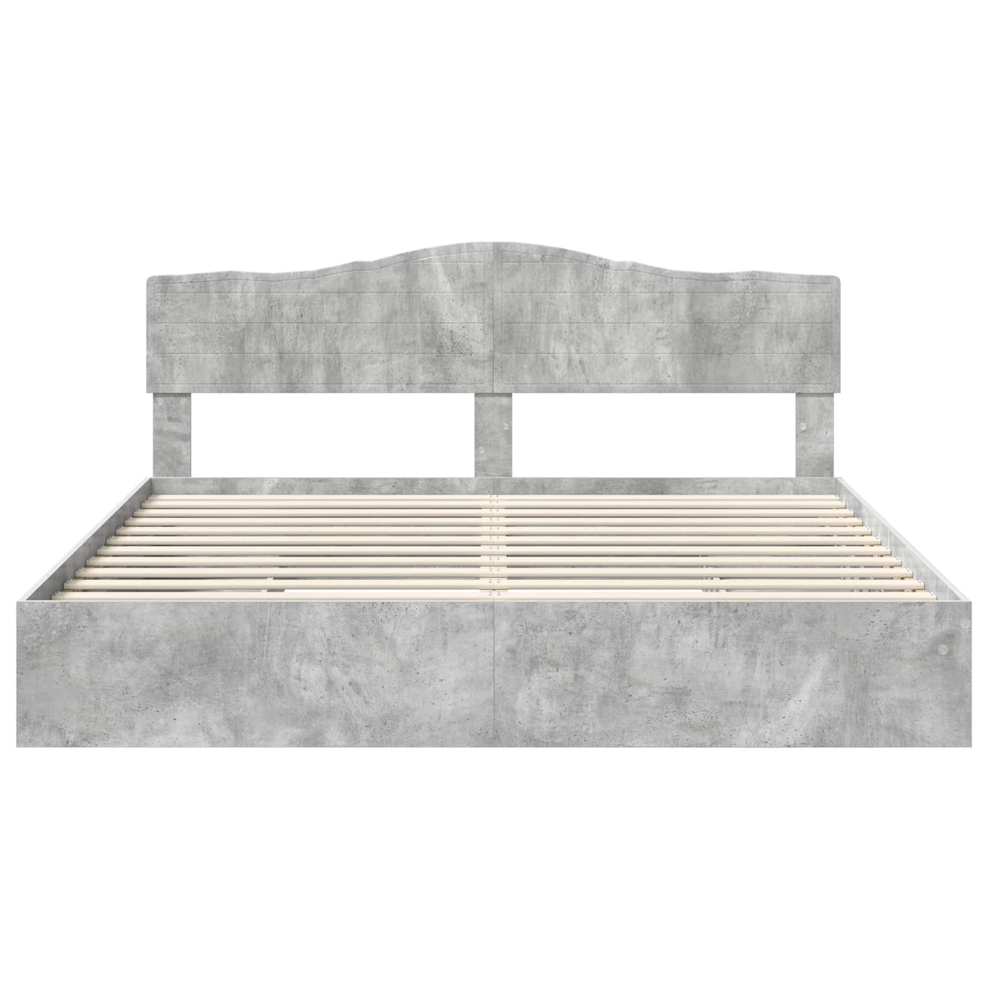 vidaXL Storage Bed Concrete Grey 200 x 200 cm Engineered Wood