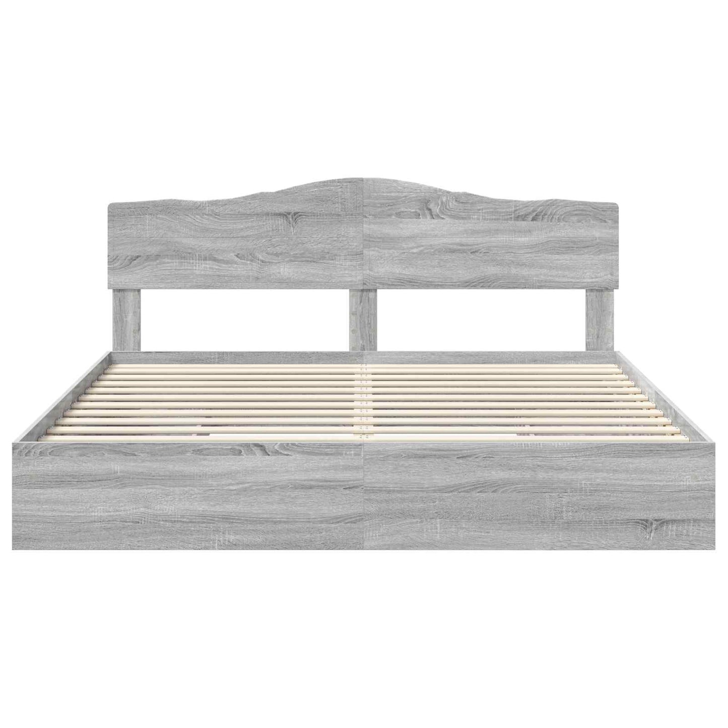 vidaXL Storage Bed Grey Sonoma 200 x 200 cm Engineered Wood