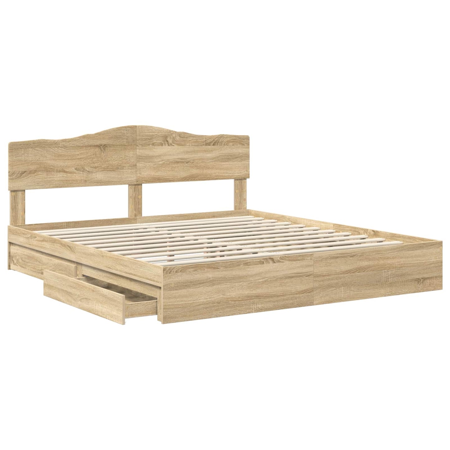 vidaXL Storage Bed with Drawer Sonoma Oak 180 x 200 cm Engineered Wood