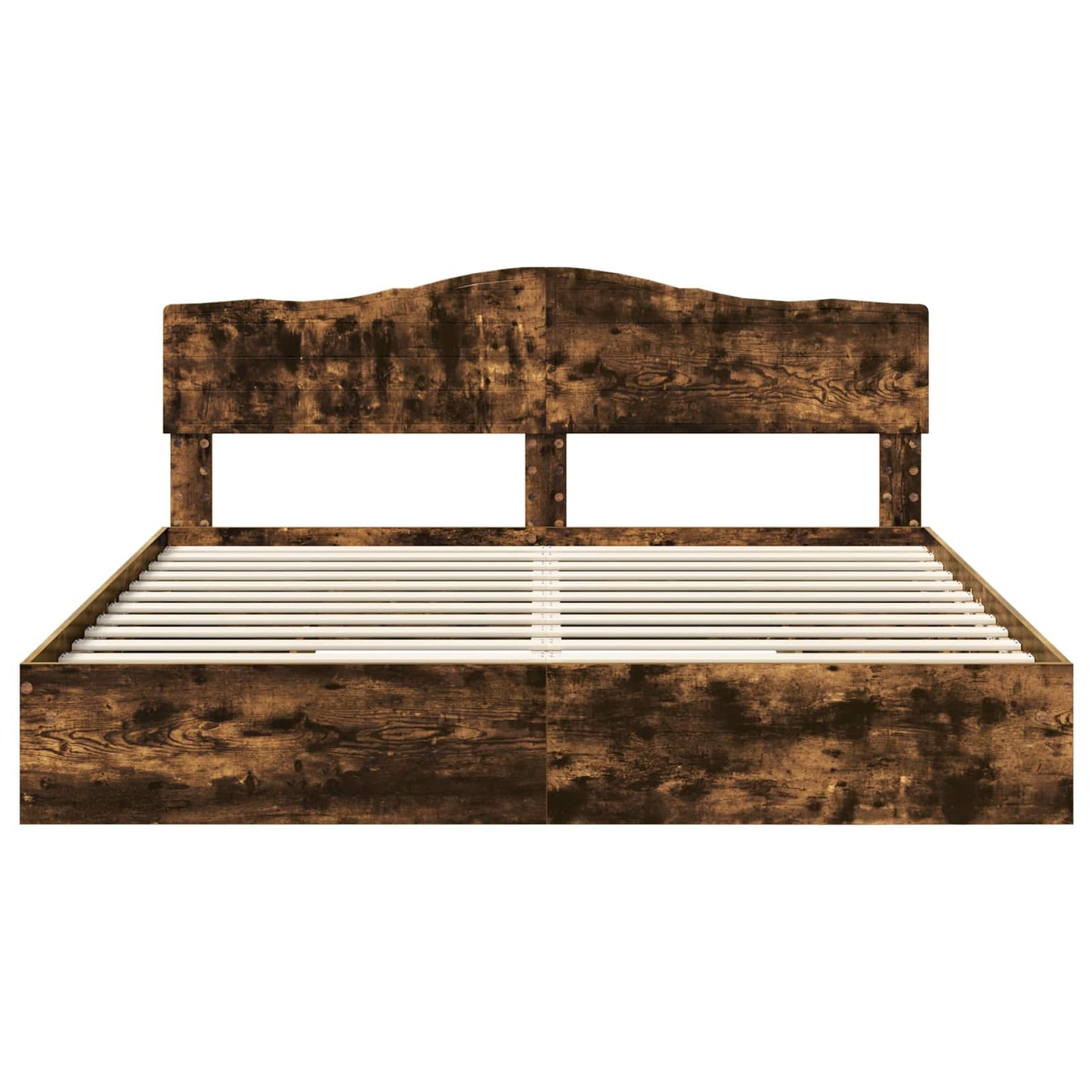 vidaXL Storage Bed with Drawer Smoked Oak 180 x 200 cm Engineered Wood