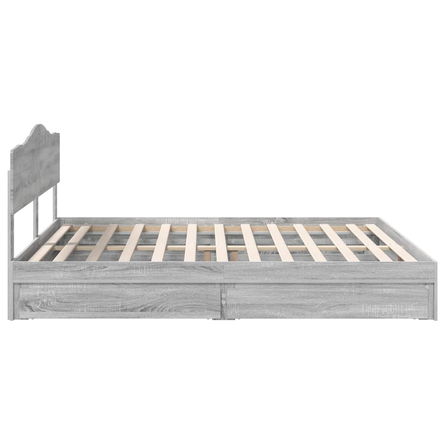 vidaXL Storage Bed Grey Sonoma 180 x 200 cm Engineered Wood