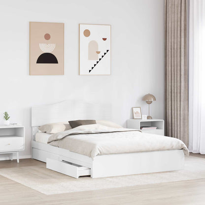 vidaXL Storage Bed with Headboard White 160 x 200 cm Engineered Wood