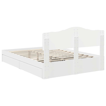 vidaXL Storage Bed with Headboard White 160 x 200 cm Engineered Wood