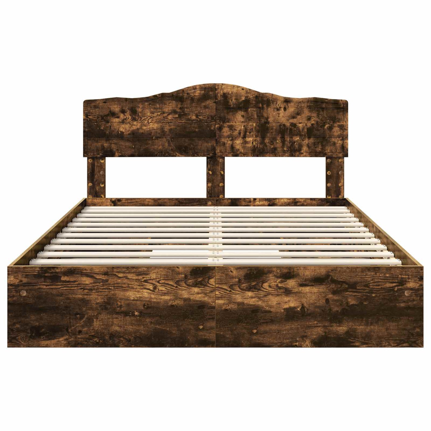 vidaXL Storage Bed with Drawer Smoked Oak 160 x 200 cm Engineered Wood