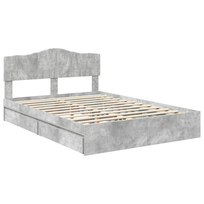 vidaXL Storage Bed Concrete Grey 150 x 200 cm Engineered Wood
