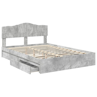 vidaXL Storage Bed Concrete Grey 150 x 200 cm Engineered Wood