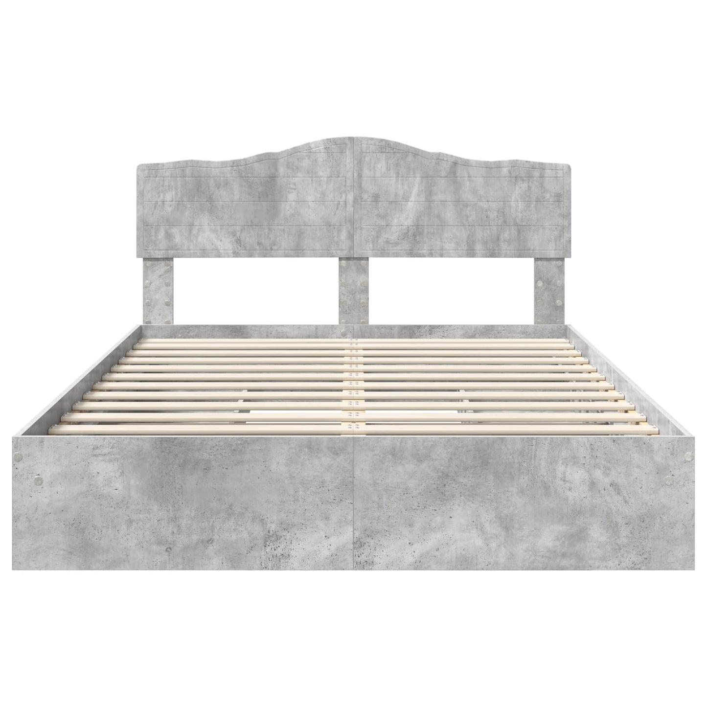 vidaXL Storage Bed Concrete Grey 150 x 200 cm Engineered Wood