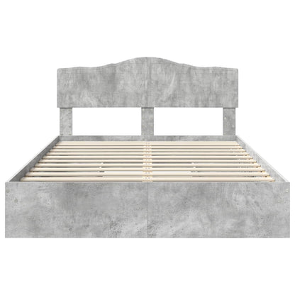 vidaXL Storage Bed Concrete Grey 150 x 200 cm Engineered Wood