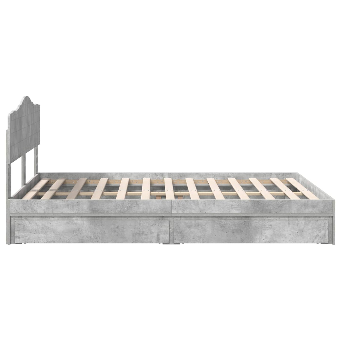 vidaXL Storage Bed Concrete Grey 150 x 200 cm Engineered Wood