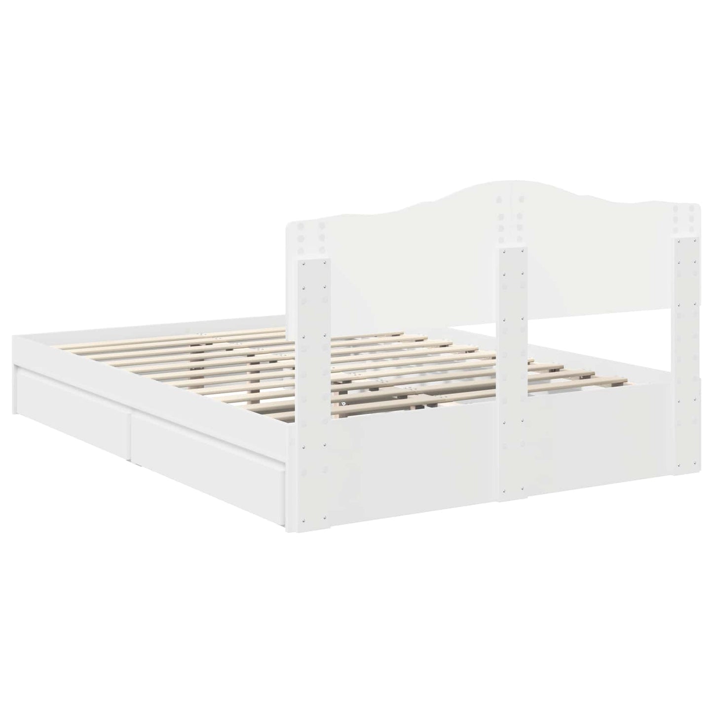 vidaXL Storage Bed with Headboard White 140 x 200 cm Engineered Wood