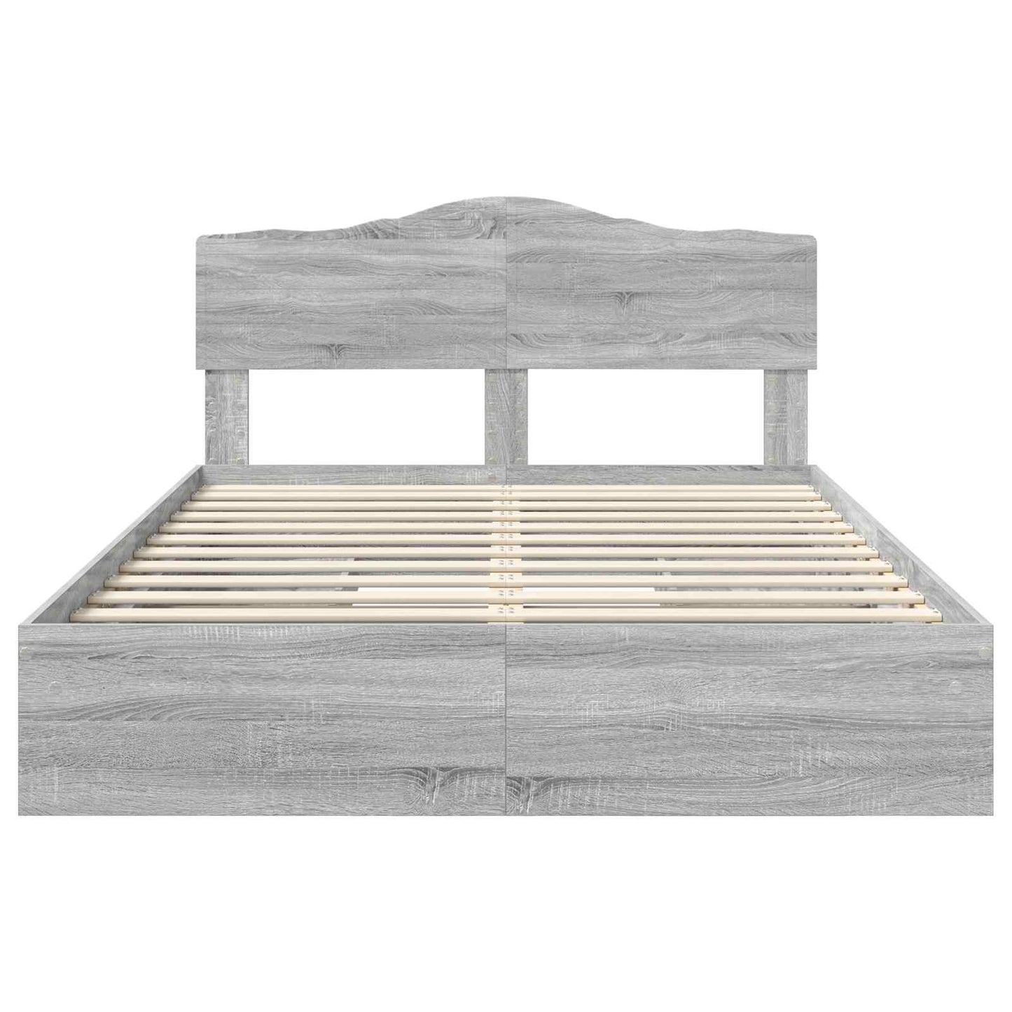 vidaXL Storage Bed Grey Sonoma 140 x 200 cm Engineered Wood