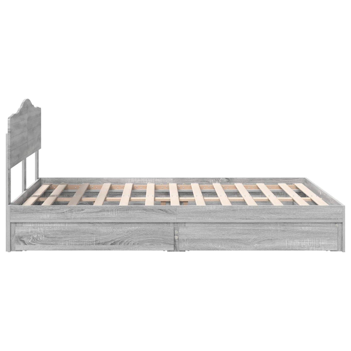 vidaXL Storage Bed Grey Sonoma 140 x 200 cm Engineered Wood
