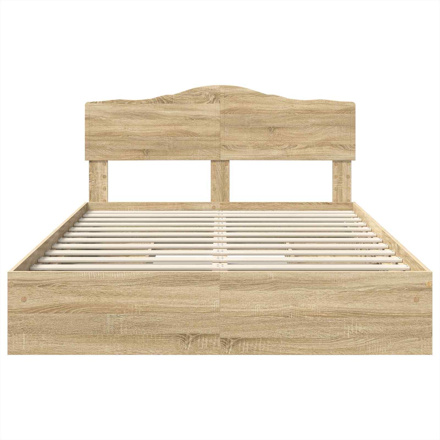 vidaXL Storage Bed with Drawer Sonoma Oak 140 x 190 cm Engineered Wood