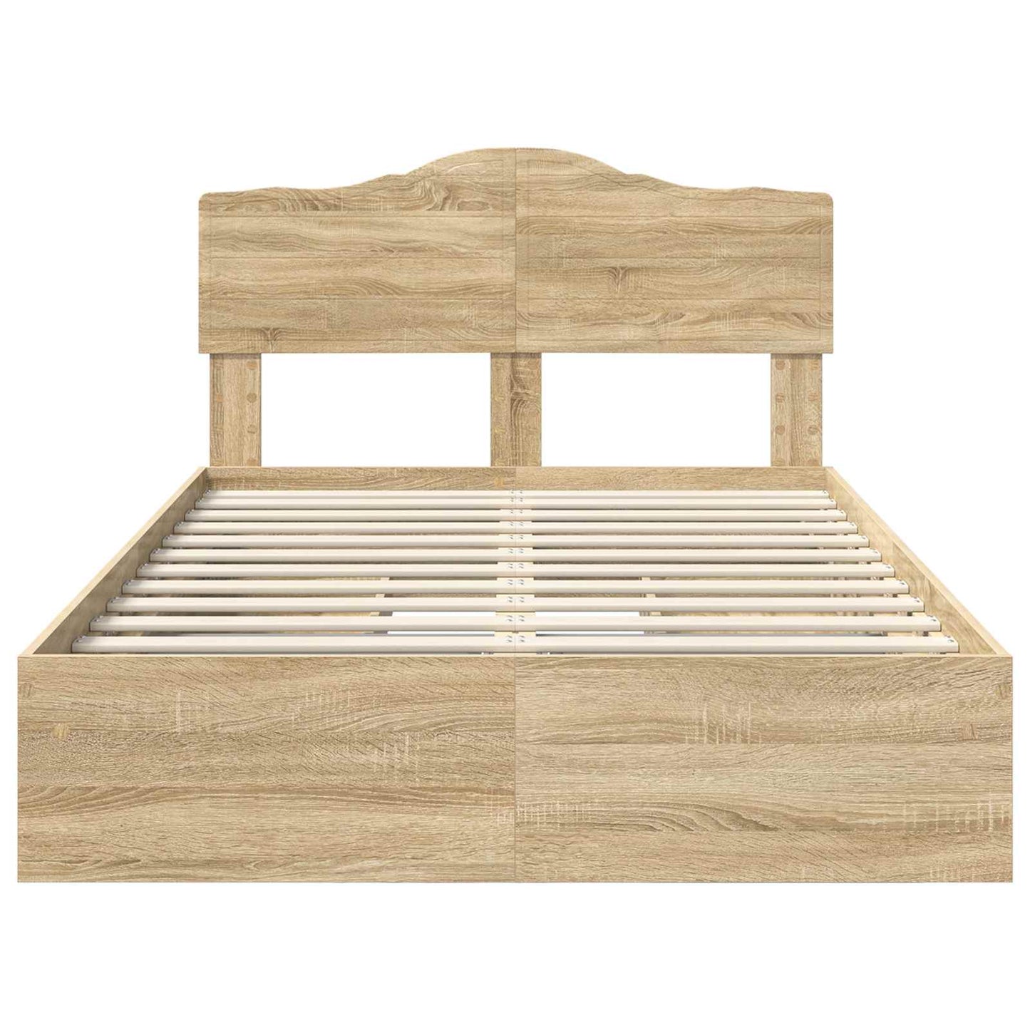 vidaXL Storage Bed with Drawer Sonoma Oak 135 x 190 cm Engineered Wood
