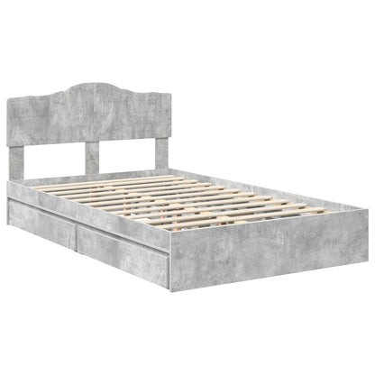 vidaXL Storage Bed Concrete Grey 135 x 190 cm Engineered Wood