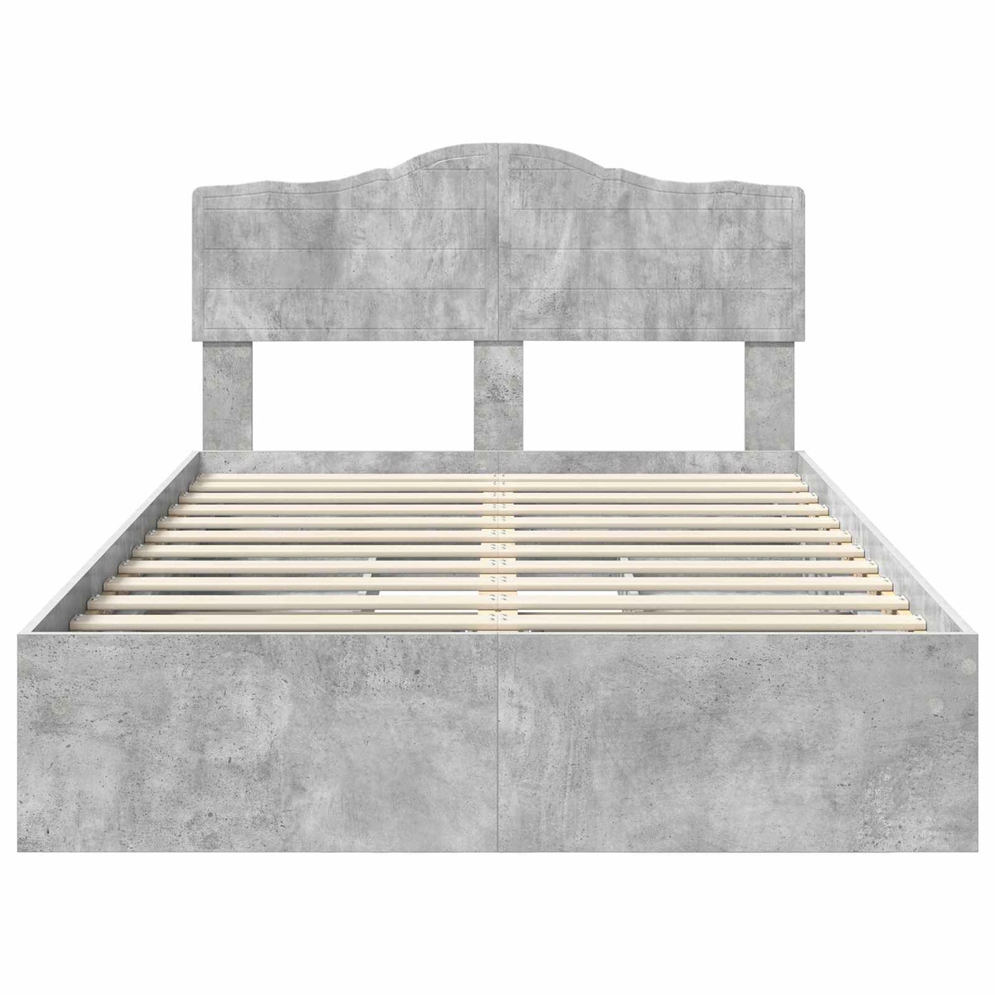 vidaXL Storage Bed Concrete Grey 135 x 190 cm Engineered Wood