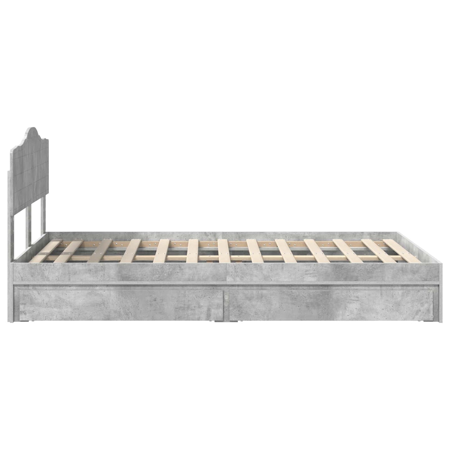 vidaXL Storage Bed Concrete Grey 135 x 190 cm Engineered Wood