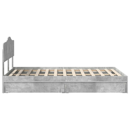 vidaXL Storage Bed Concrete Grey 135 x 190 cm Engineered Wood