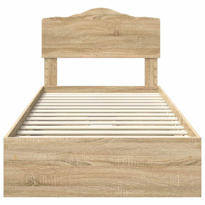 vidaXL Storage Bed with Drawer Sonoma Oak 100 x 200 cm Engineered Wood